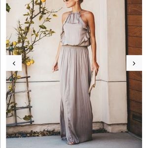 Silver Olive Stretch Maxi Dress in Small